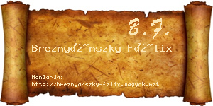Breznyánszky Félix névjegykártya